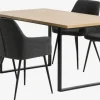 AABENRAA L160 tafel eiken + 4 PURHUS stoelen grijs