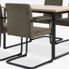 AABENRAA L120 tafel eiken + 4 ESPE stoelen olijf/zwart