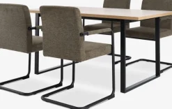 AABENRAA L160 tafel eiken + 4 ESPE stoelen olijf/zwart
