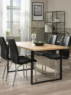 AABENRAA L160 tafel eiken + 4 HAVNDAL stoelen zwart