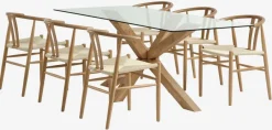 AGERBY L190 tafel eiken + 4 GUDERUP stoelen eiken/naturel