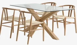 AGERBY L160 tafel eiken + 4 GUDERUP stoelen eiken/naturel