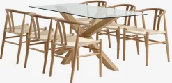 AGERBY L160 tafel eiken + 4 GUDERUP stoelen eiken/naturel