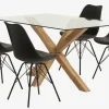 AGERBY L160 tafel eiken + 4 KLARUP stoelen zwart