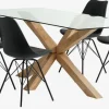 AGERBY L190 tafel eiken + 4 KLARUP stoelen zwart