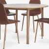 ALSTED Ø120 tafel + 4 JONSTRUP stoelen cognac