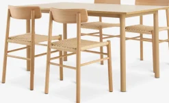 ALSTED L160 tafel eiken + 4 ISLEV stoelen eiken