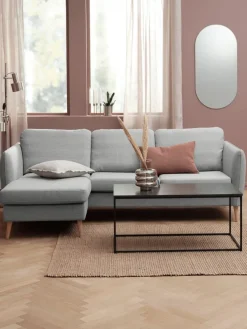 Bank AARHUS chaise longue links lichtgrijze stof