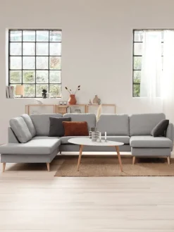 Bank AARHUS hoek links lichtgrijze stof