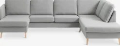 Bank AARHUS hoek rechts lichtgrijze stof