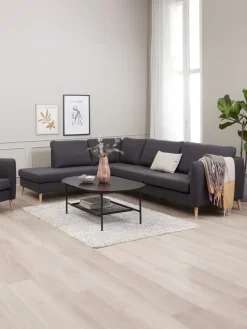 Bank AARHUS open einde links donkergrijze stof