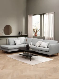 Bank AARHUS open einde links lichtgrijze stof