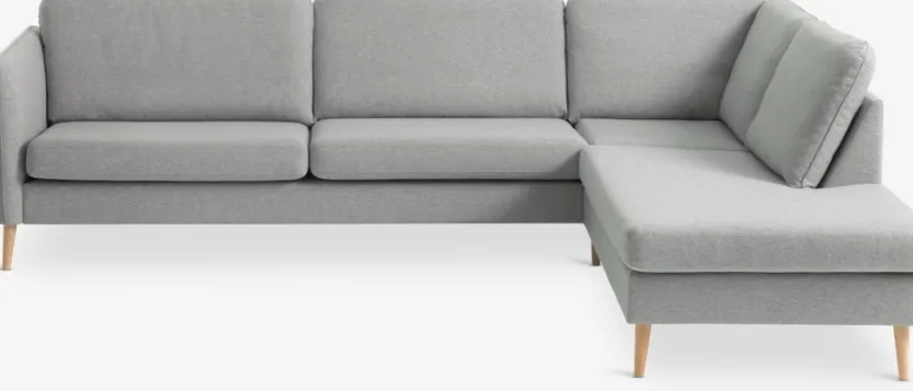 Bank AARHUS open einde rechts lichtgrijze stof