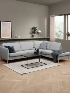 Bank AARHUS open einde rechts lichtgrijze stof