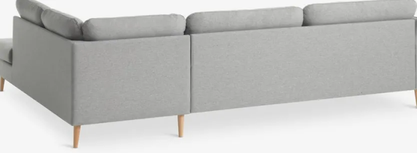 Bank AARHUS open einde rechts lichtgrijze stof