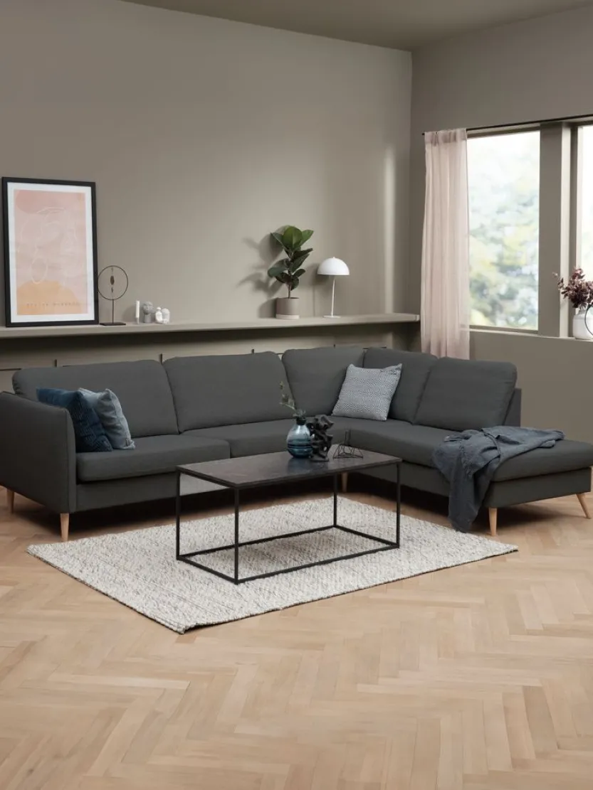 Bank AARHUS open einde rechts donkergrijze stof