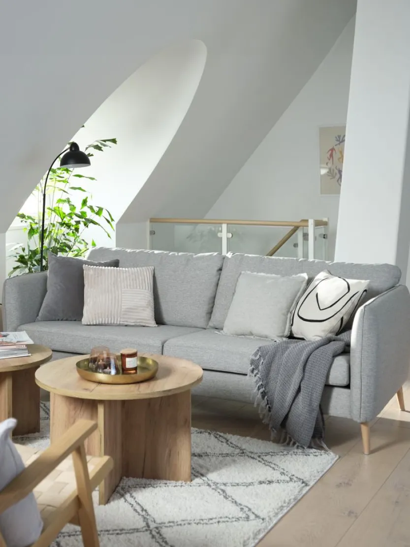 Bank AARHUS 3-zits lichtgrijze stof