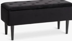 Bank BADSTED met opbergruimte fluweel zwart