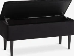 Bank BADSTED met opbergruimte fluweel zwart