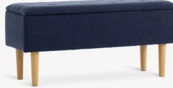 Bank BADSTED met opbergruimte donkerblauwe stof