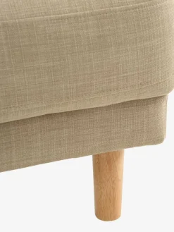 Bank EGENSE chaise longue zandkleurige stof/eiken kleur