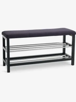 Bank EGESKOV met schoenenrek staal/zwart