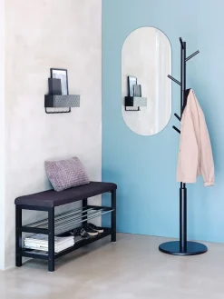 Bank EGESKOV met schoenenrek staal/zwart