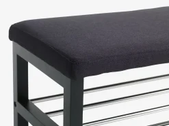 Bank EGESKOV met schoenenrek staal/zwart