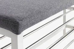 Bank EGESKOV met schoenenrek staal/wit