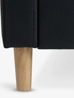 Bank FALSLEV chaise longue zwart kunstleer