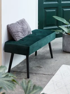 Bank RJUKAN fluweel donkergroen/zwart