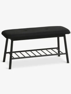 Bank VANDSTED met schap zwarte stof/zwart