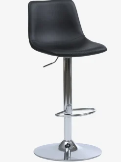 Barkruk BROAGER zwart kunstleer/chroom