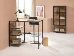 Barkruk BROAGER zwart kunstleer/chroom