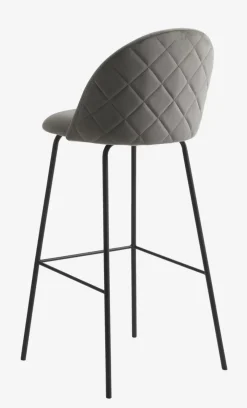 Barkruk GRINDSTED fluweel grijs/zwart