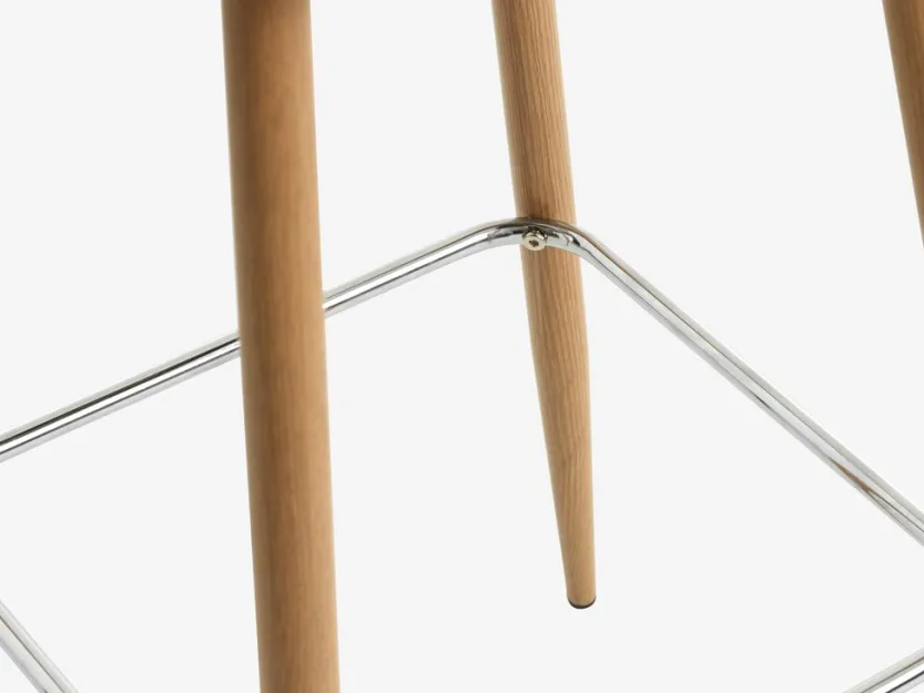 Barkruk JONSTRUP wit kunstleer/eiken kleur