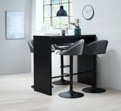 Barkruk TAULOV grijze stof/zwart