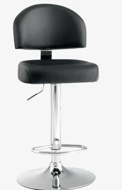 Barkruk VEJERS zwart kunstleer/chroom