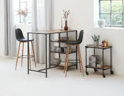 Bartafel TRAPPEDAL 60x120 cm eiken/zwart