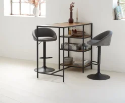 Bartafel TRAPPEDAL 60x120 cm eiken/zwart