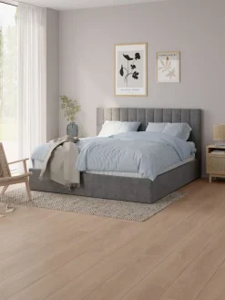 Bedframe AGERFELD 140x200 donkergrijze stof