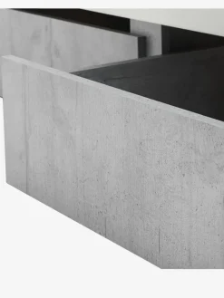 Bedframe BILLUND 90x200 opbergruimte wit/beton