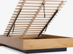 Bedframe ELLINGE 140x200 met opbergruimte eiken kleur