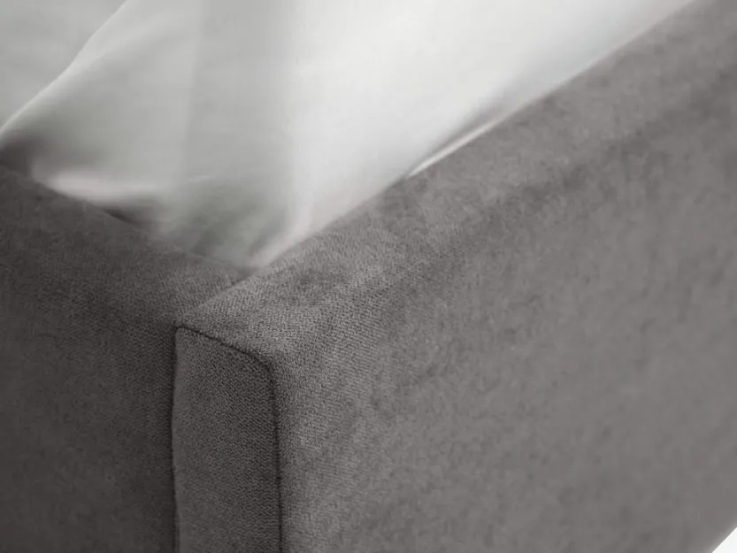 Bedframe HASLEV 140x200 opbergruimte donkergrijze stof