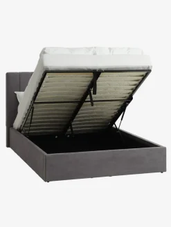 Bedframe HASLEV 140x200 opbergruimte donkergrijze stof