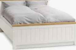 Bedframe MARKSKEL 140x200 eiken/wit