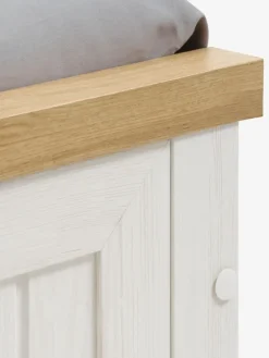 Bedframe MARKSKEL 140x200 eiken/wit