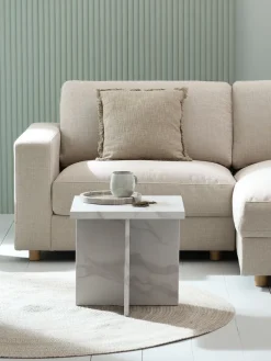 Bijzettafel GANDRUP 45x45 wit marmer kleur