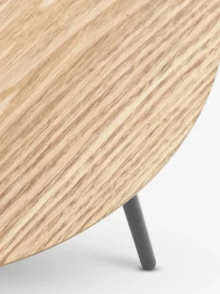Bijzettafel NYBO Ø40 eiken kleur/zwart