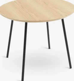 Bijzettafel NYBO Ø55 eiken kleur/zwart